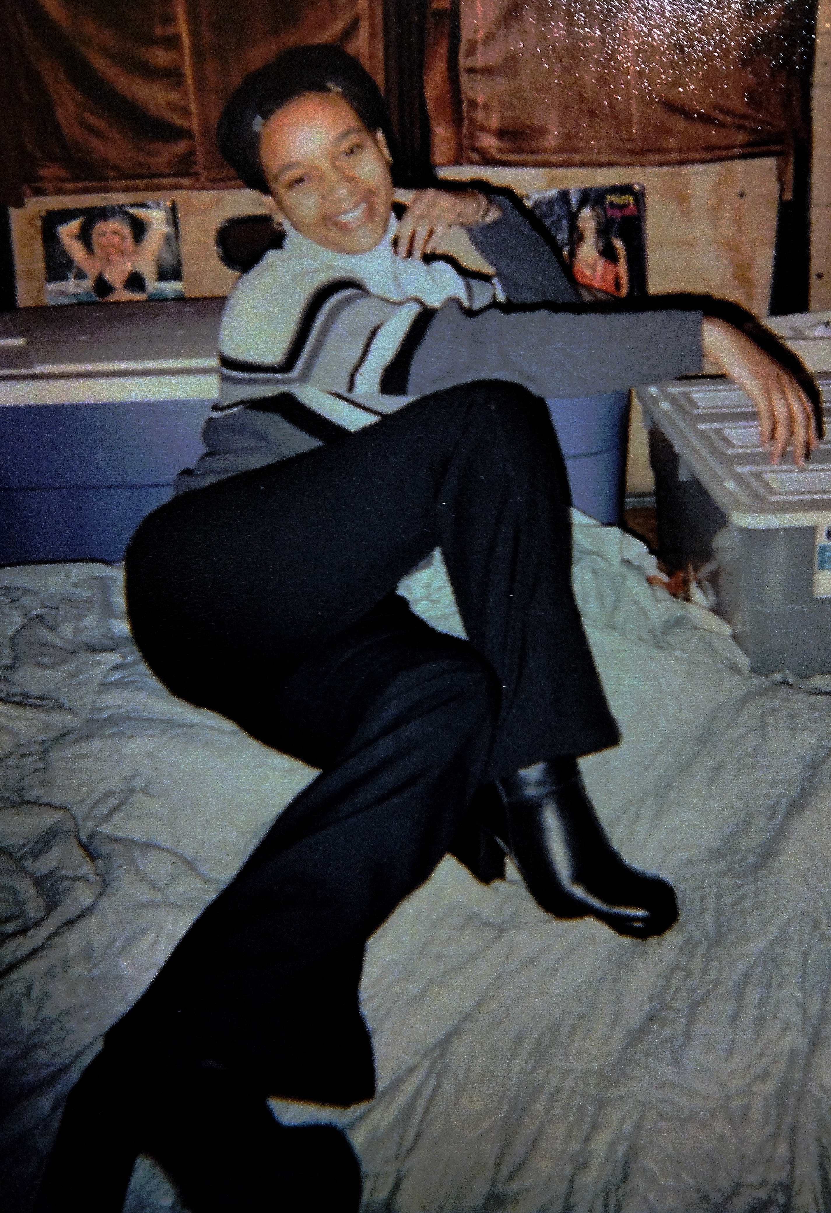 Vintage couch photo with boots